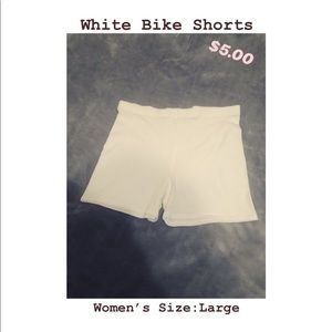 Forever 21 White Stretch Bike Shorts Sz Large